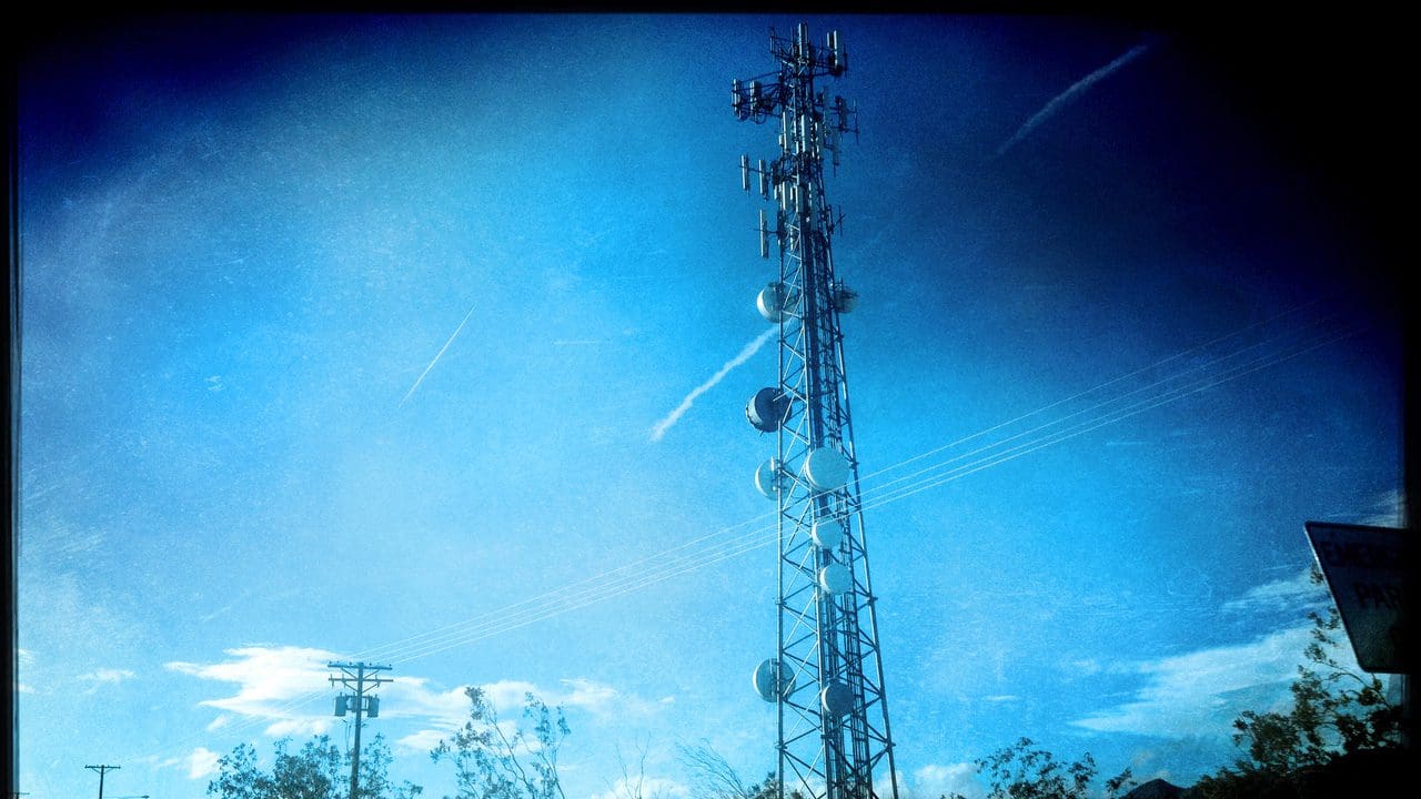 Rural communications - a tower in a field.