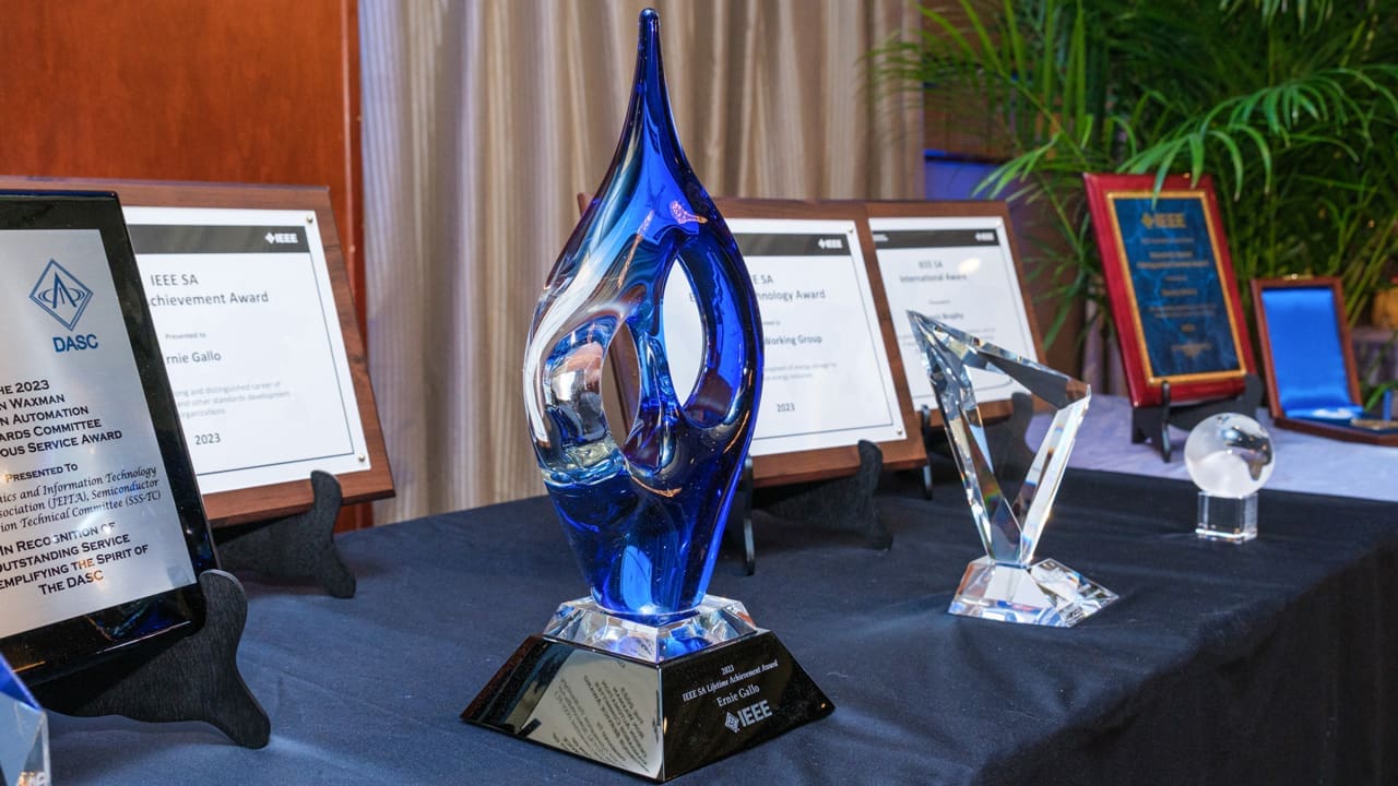 Award sitting on table