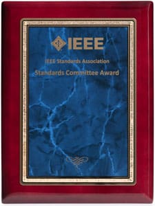 Image of the IEEE SA Standards Committee Award. Image of the IEEE SA Standards Committee Award.